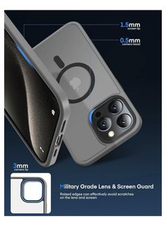 YoYoTech Matte Finish Magnetic iPhone 15 Pro Max Case Invisible Kickstand Stand [Compatible with MagSafe][14 FT Drop Protection] Non-Yellowing Shockproof Protective Slim Case Cover- Natural Titanium  - Image 4