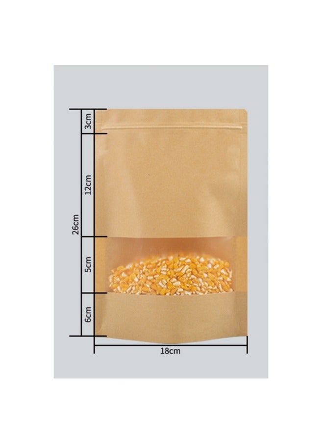 HOMESTAR Resealable Kraft Paper Bags with Matte Window And Zip Lock pack of 50 pcs - Image 3