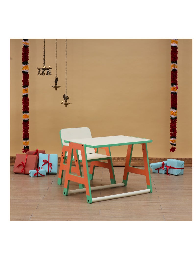 Ariro Toddler Work Station Wooden Table and Chair Set for Toddlers and kids, Blue - Image 4