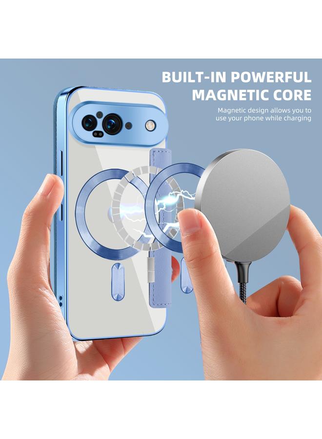 S-TOP Case For Google Pixel 9 Shield Magsafe RFID Anti-theft Rhombus Leather Phone Case - Image 4