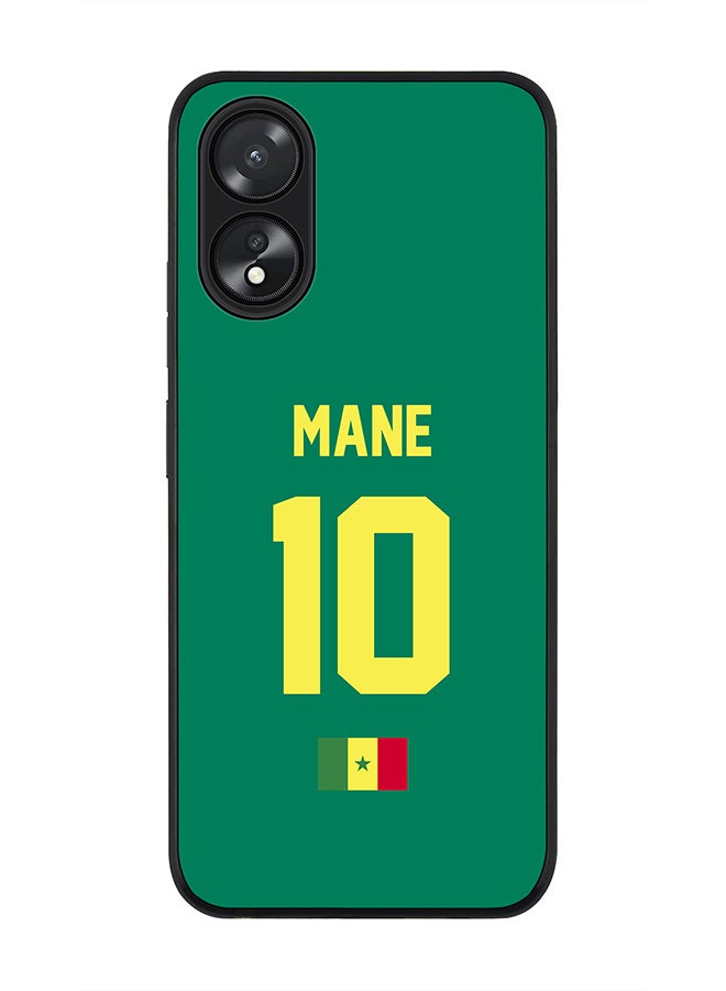Stylizedd Rugged Black Edge case for Oppo A18 / Oppo A38, Slim fit Soft Flexible Rubber Edges Anti Drop Cover - Football Team - Senegal, Player Name - Mane - Image 1