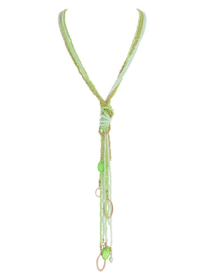 Coiris قلادة كويريس الطويلة من الخرز للنساء، مصنوعة يدويًا، قلادة بيانية من الخرز المربوط، مجوهرات أفريقية بوهيمية غربية بتصميم كاتيا للنساء - Image 1