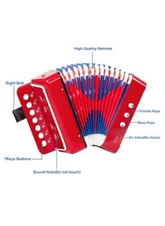 M MIAOYAN Button accordion, horse 10 key control children's accordion children's musical instrument beginners lightweight and environmentally friendly, educational children's accordion stage performance  - Image 2