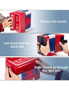 M MIAOYAN Button accordion, horse 10 key control children's accordion children's musical instrument beginners lightweight and environmentally friendly, educational children's accordion stage performance  - Image 5