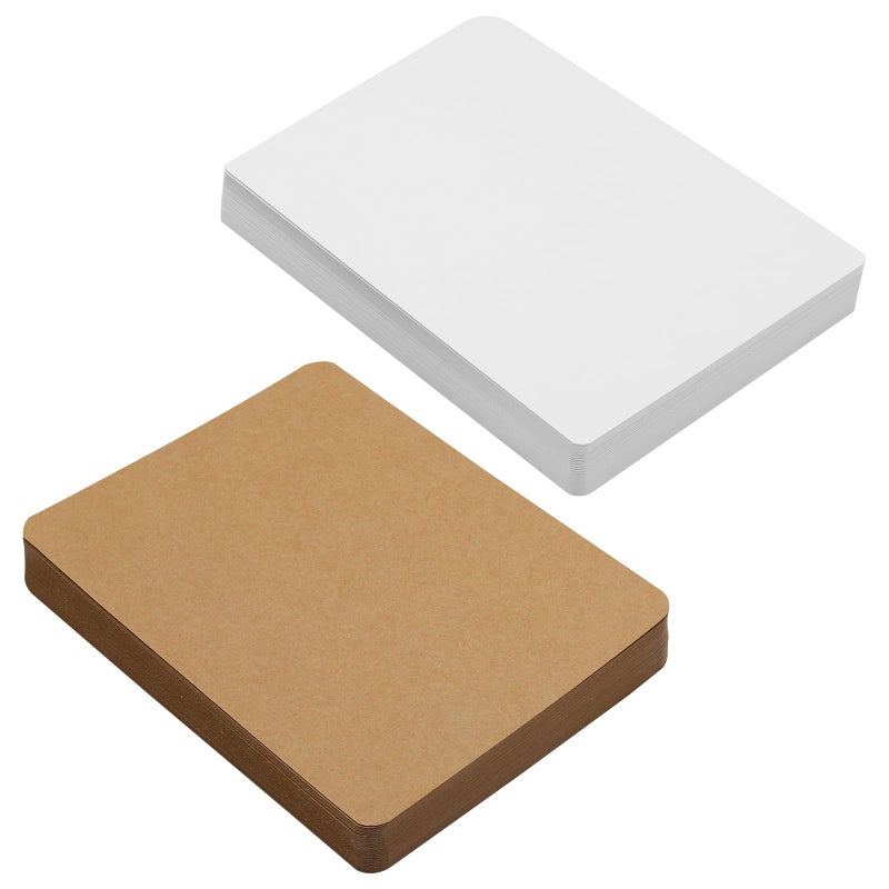 VOSSOT Pack of 100 A6 Kraft Paper Cards, 14.8 x 10.5 cm Index Cards, 300 g/m² Postcards, Blank Cards, Kraft Cardboard for Printing, A6 Cardboard, Printable Postcards for Printing, Invitations,