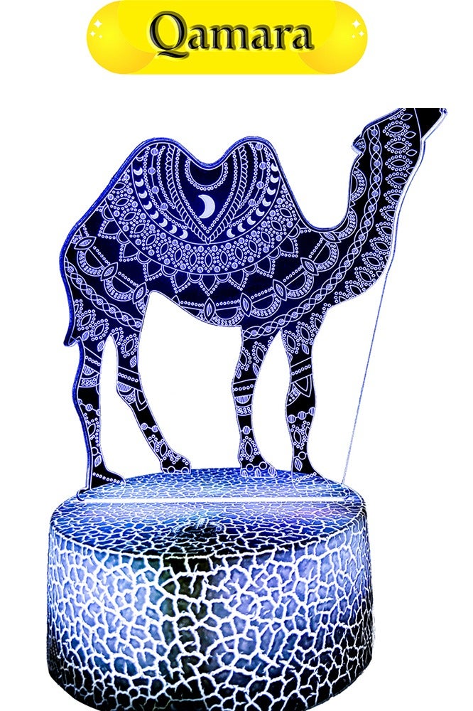 QAMARA LED night light, camel design, with a remote control, looks very beautiful at night. - Image 1