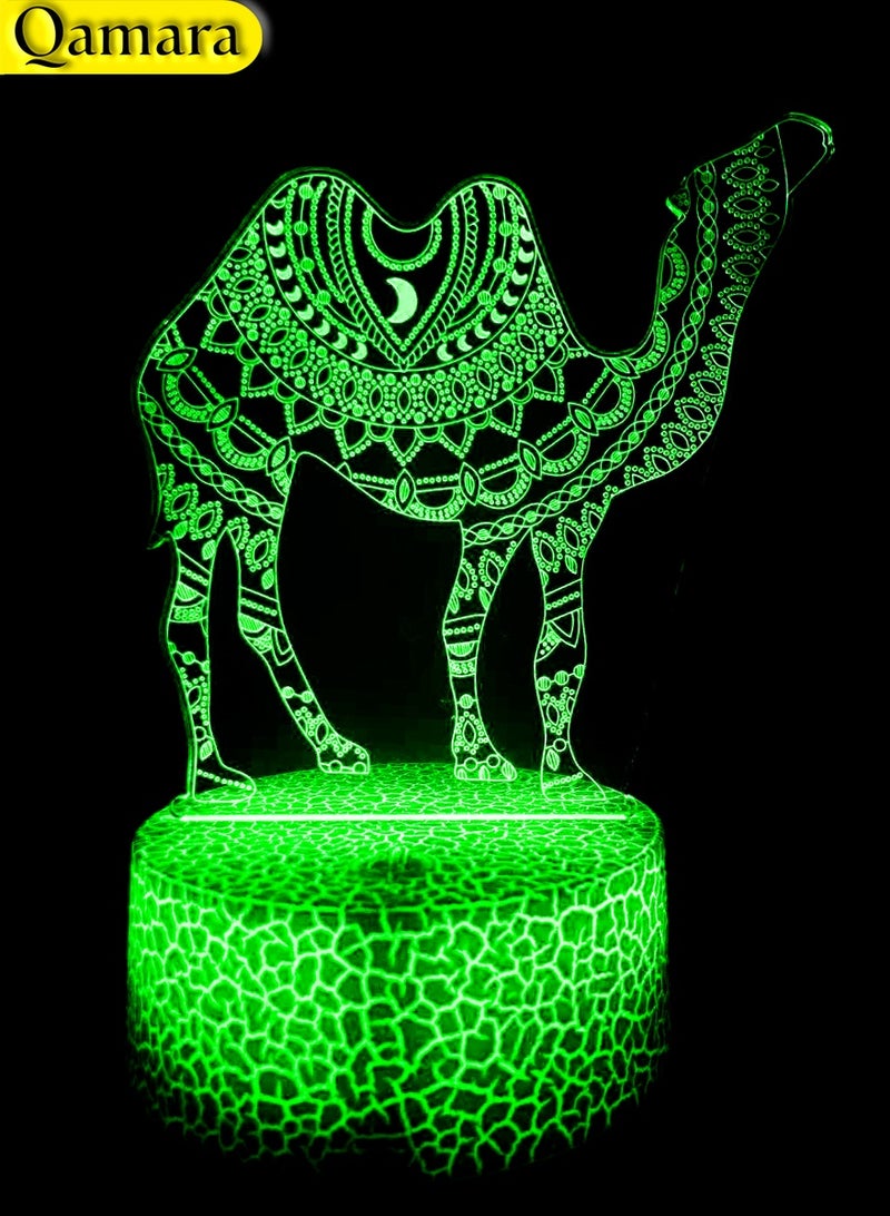 QAMARA LED night light, camel design, with a remote control, looks very beautiful at night. - Image 2