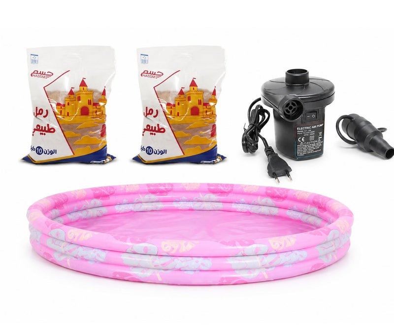 HASSM Hasam Pool Sand Set: Pool + 2 Bags of Sand + Air Pump - Image 1