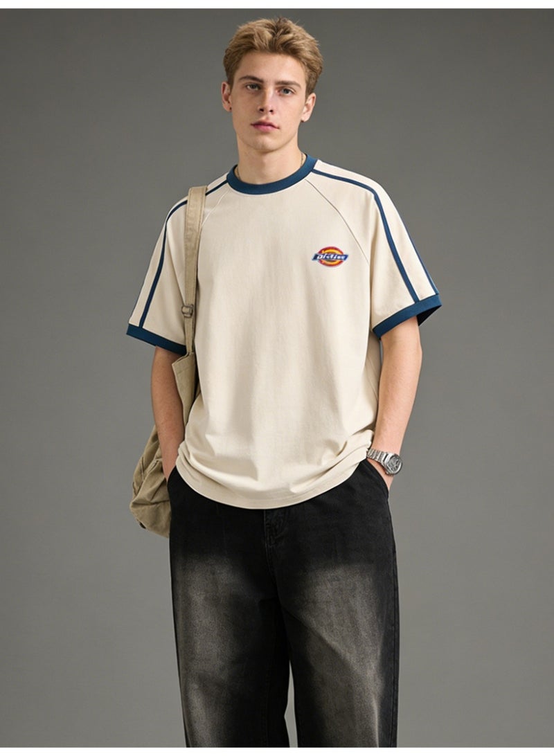 ديكيز Dickies الأكمام القصيرة شعار ثلاثي الألوان الرسوم البيانية الأزواج تي قميص - Image 1