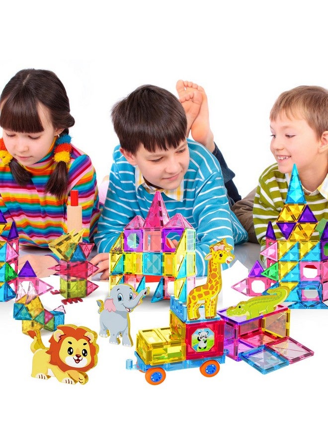 Jasonwell Jasonwell Magnetic Tiles Kids Magnetic Blocks Building Sets 3D Magnet Tile Building Toy Construction Educational STEM Toys Christmas Birthday Gifts for Toddlers Boys Girls 3 4 5 6 7 8 9 10 + Year Old  - Image 5