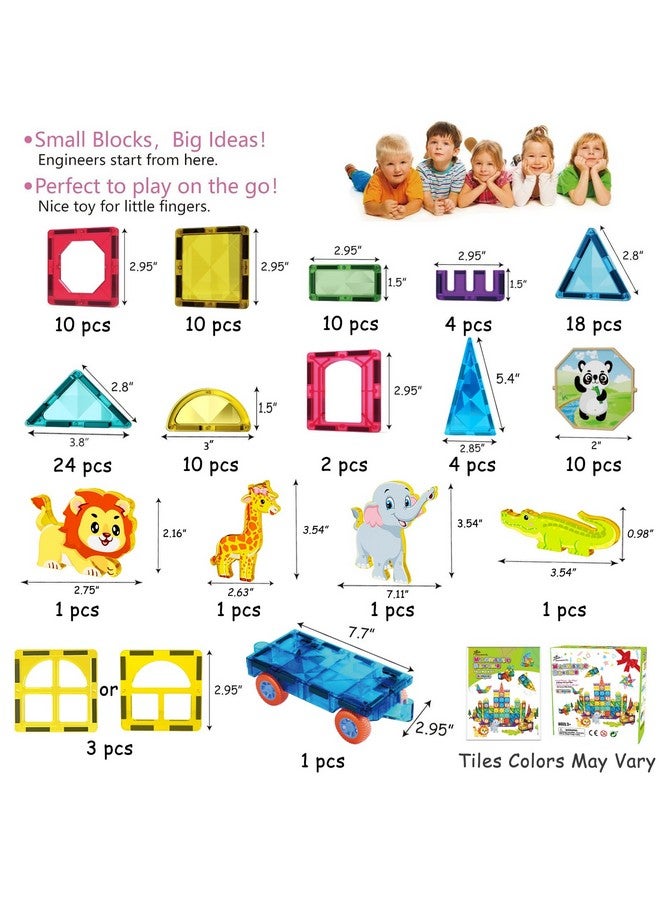 Jasonwell Jasonwell Magnetic Tiles Kids Magnetic Blocks Building Sets 3D Magnet Tile Building Toy Construction Educational STEM Toys Christmas Birthday Gifts for Toddlers Boys Girls 3 4 5 6 7 8 9 10 + Year Old  - Image 4