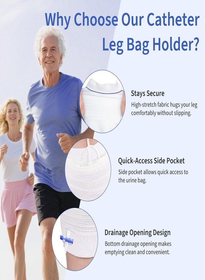 DERAYMI 3 PCS Catheter Leg Bag Holder Stay in Place Urine Bags for Urinary Drainage Bags, Fabric Catheter Sleeves Urine Leg Bag Holder, Catheter Stabilization for Men & Women - Washable and Reusable (S) - Image 5
