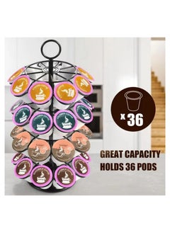 OASISWJ Pack Of 36 Rotary Coffee Capsule Holder Black  - Image 1