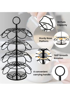OASISWJ Pack Of 36 Rotary Coffee Capsule Holder Black  - Image 3