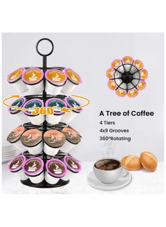 OASISWJ Pack Of 36 Rotary Coffee Capsule Holder Black  - Image 2
