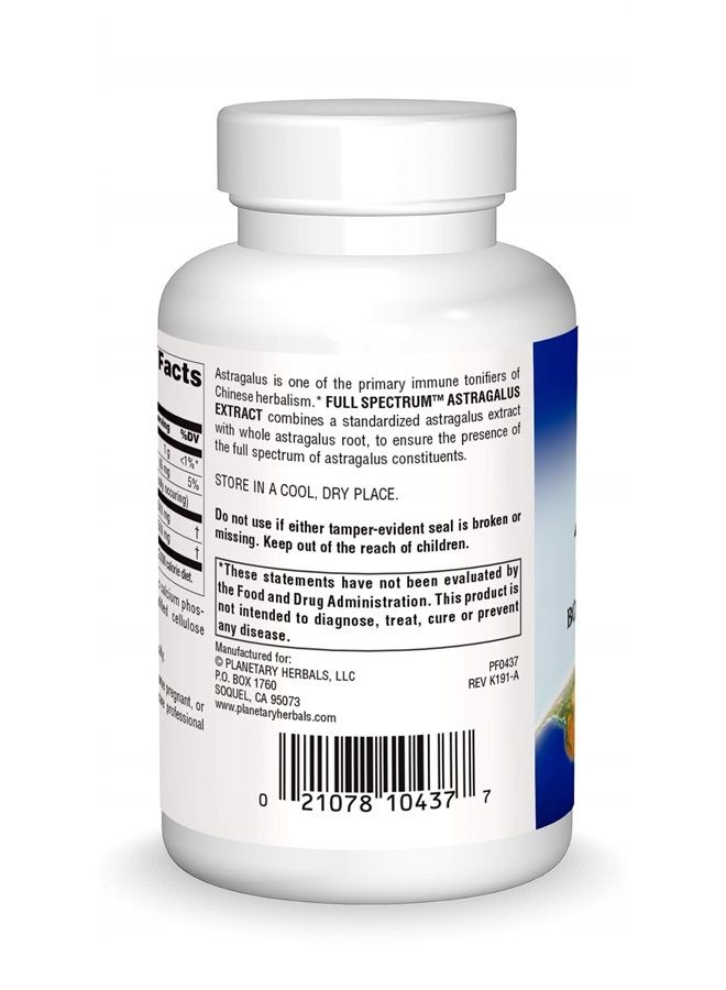 PLANETARY HERBALS Astragalus Extract, Full Spectrum 500 mg Botanical for Immune System Support - 120 Tablets - Image 2