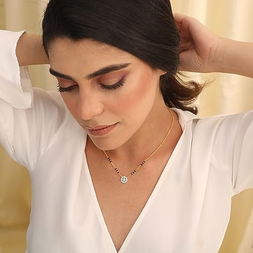 Tarinika Sterling Silver Forever Mangalsutra Chain Necklace with Charm Design(Gold-Plated) - Silver Chain Necklace for Women | Perfect for Casual occasions | Indian jewelry sets for women | 1 Year - Image 2