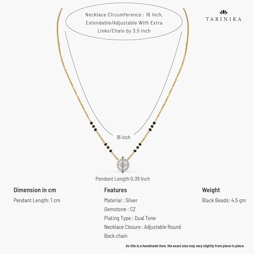 Tarinika Sterling Silver Forever Mangalsutra Chain Necklace with Charm Design(Gold-Plated) - Silver Chain Necklace for Women | Perfect for Casual occasions | Indian jewelry sets for women | 1 Year - Image 3