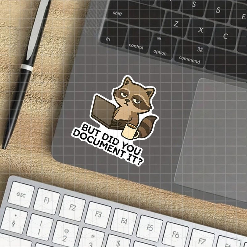 Dispirited Cute Raccoon For Workers 7 62cm Laptop Water Cup Notebook Station Sticker - Image 4