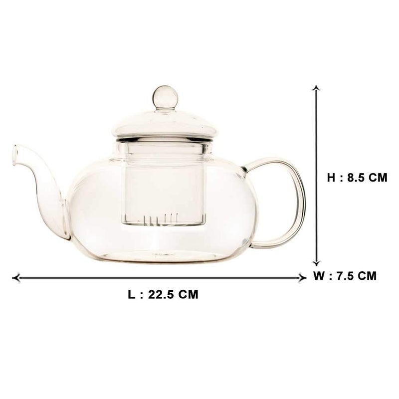 EZ Life Borosilicate Glass Tea Pot with Infuser Cup with Strainer Lid, Tea Kettle, Glass Teapot Kettle Coffee Pot Tea Kettle Cold Water Kettle - Induction Friendly -Transparent - 1000 ml, 1 Piece - Image 5