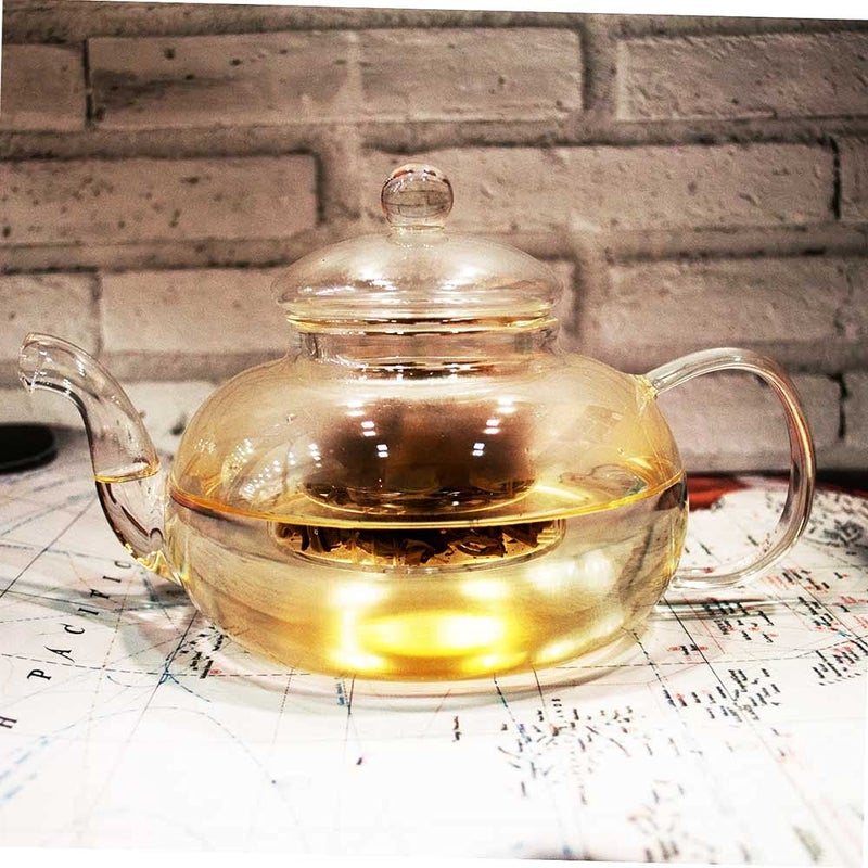 EZ Life Borosilicate Glass Tea Pot with Infuser Cup with Strainer Lid, Tea Kettle, Glass Teapot Kettle Coffee Pot Tea Kettle Cold Water Kettle - Induction Friendly -Transparent - 1000 ml, 1 Piece - Image 4