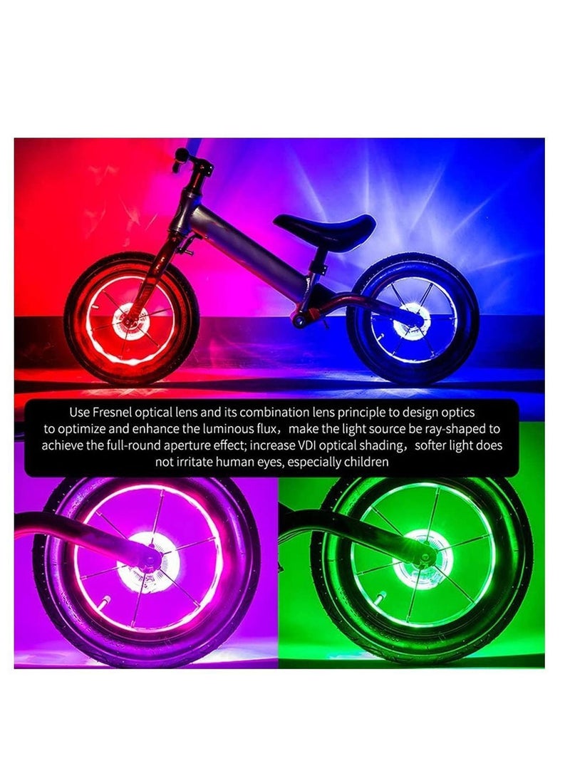 Y&D - Bicycle Wheel Lights Bike Front Light Tail Hub Spoke One Lamp LED Keep Safe and Fun with 7 Color 18 Modes Rechargeable Kids Balance Fashion Gift for Children Boys Girls - Image 1