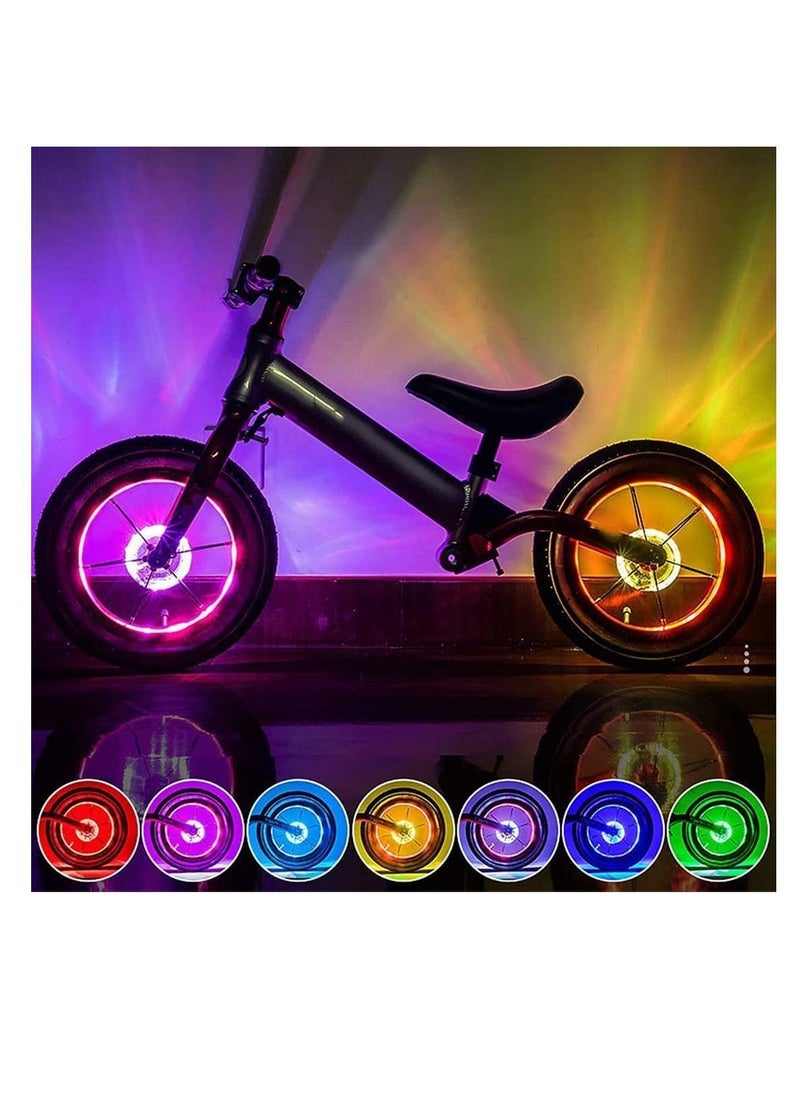 Y&D - Bicycle Wheel Lights Bike Front Light Tail Hub Spoke One Lamp LED Keep Safe and Fun with 7 Color 18 Modes Rechargeable Kids Balance Fashion Gift for Children Boys Girls - Image 1