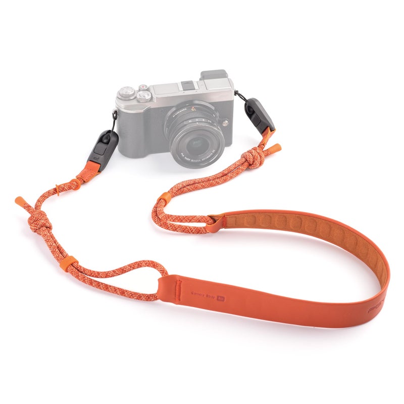 PGYTECH Camera Shoulder Strap Air for Mirrorless Quick Release Camera Strap Leather-like Surface with Braided Ropes Adjustable Neck Strap Light for Sony ZV-E10 for Canon G7 X, Vibrant Orange - Image 1