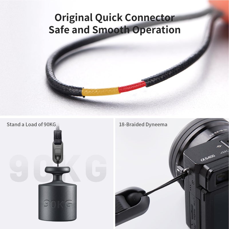 PGYTECH Camera Shoulder Strap Air for Mirrorless Quick Release Camera Strap Leather-like Surface with Braided Ropes Adjustable Neck Strap Light for Sony ZV-E10 for Canon G7 X, Vibrant Orange - Image 4