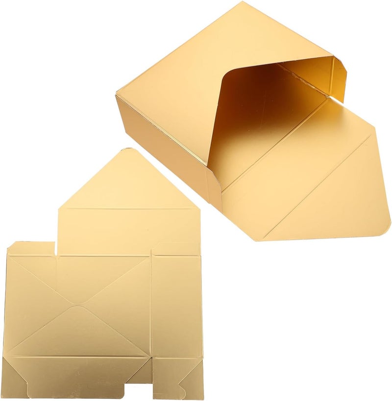 DINHEAROM 2pcs Flower Packaging Envelop Boxes, Paperboard Bouquet Storage Containers with Metallic Gold Finish, Floral Wrapping Supplies for Florists and Special Occasions - Image 1