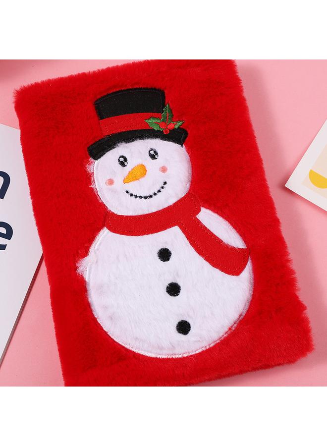 Bluejw New Cartoon Plush Snowman Notebook Children's Handmade DIY Hand Ledger Christmas Gift Notepad Wholesale - Image 3