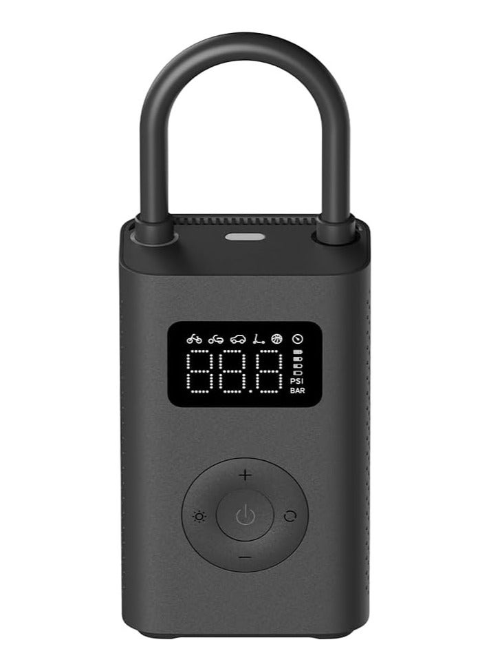 Portable Electric Air Compressor Portable Air Compressor (0.2-10.3 Bar/3-150 PSI, 6 Modes, 2000mAh Battery, 14.4WH, USB-C Charging, LED Display), Black (ES Version) - Image 3