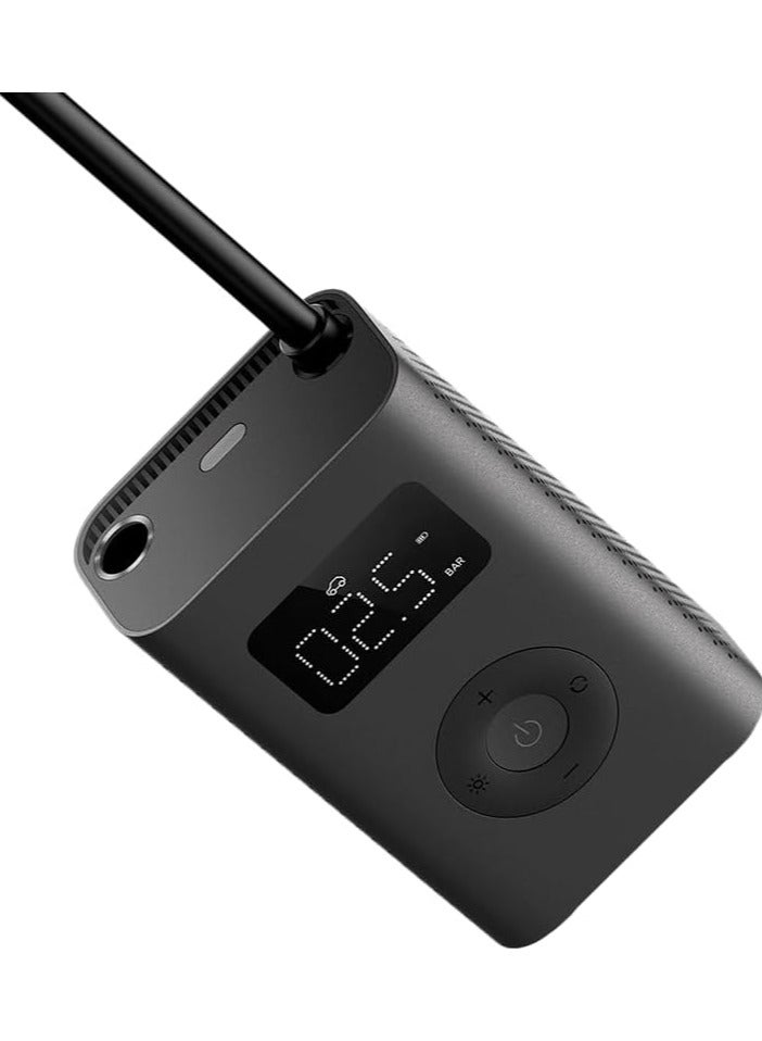 Portable Electric Air Compressor Portable Air Compressor (0.2-10.3 Bar/3-150 PSI, 6 Modes, 2000mAh Battery, 14.4WH, USB-C Charging, LED Display), Black (ES Version) - Image 4