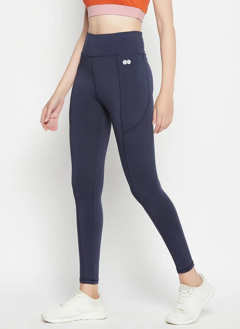 كلوفيا Clovia High-Rise Active Tights in Navy with Side Pocket