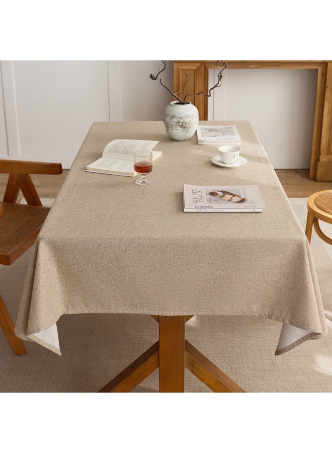 Solid Color Heat-Resistant Tablecloth, 140x220cm Beige, Insulating Fabric for Dining Table Tea Table Coffee Table Decoration - Image 3