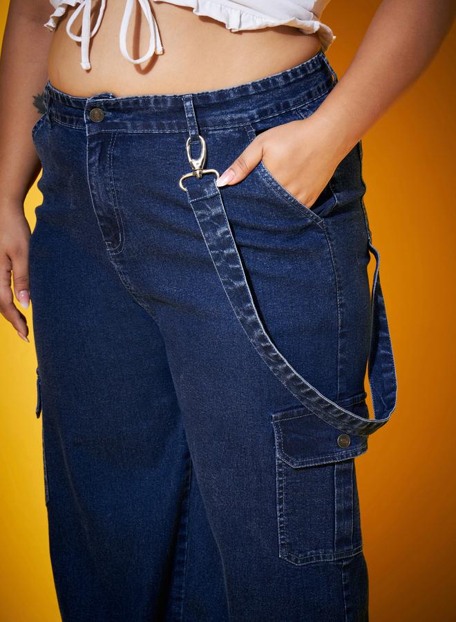 Sassafras Plus Size Straight Leg Cargo Jeans - Image 4
