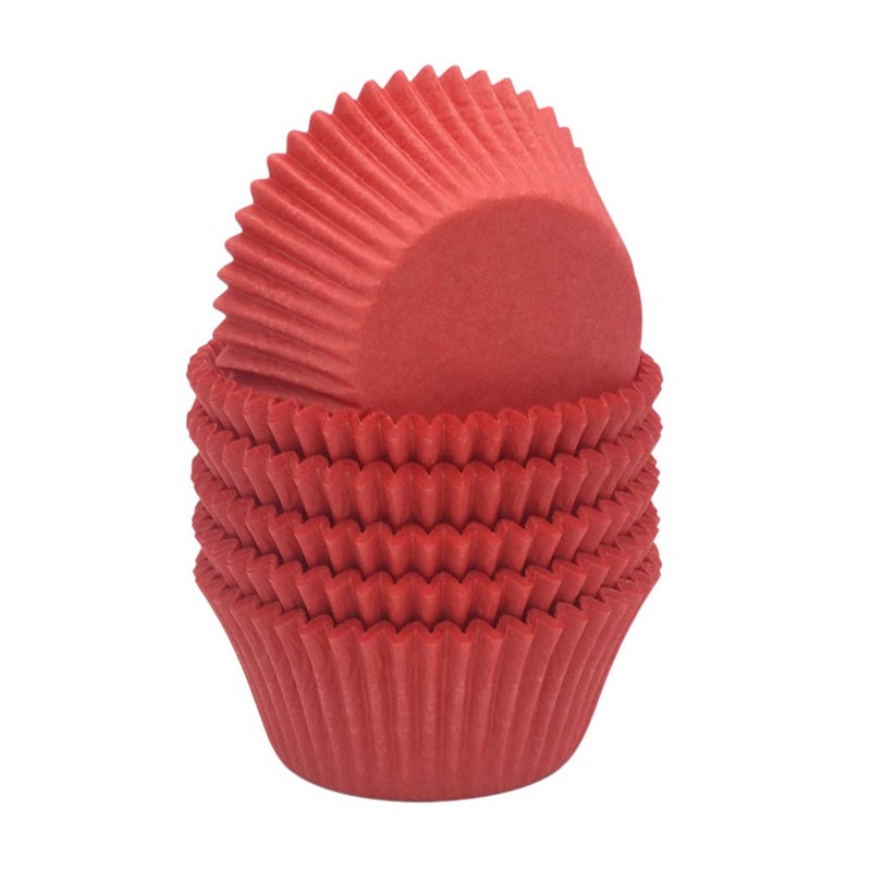 Huaswan Red Cupcake Liners Greaseproof Paper Standard Baking Cups for Wedding Party and More 150Count