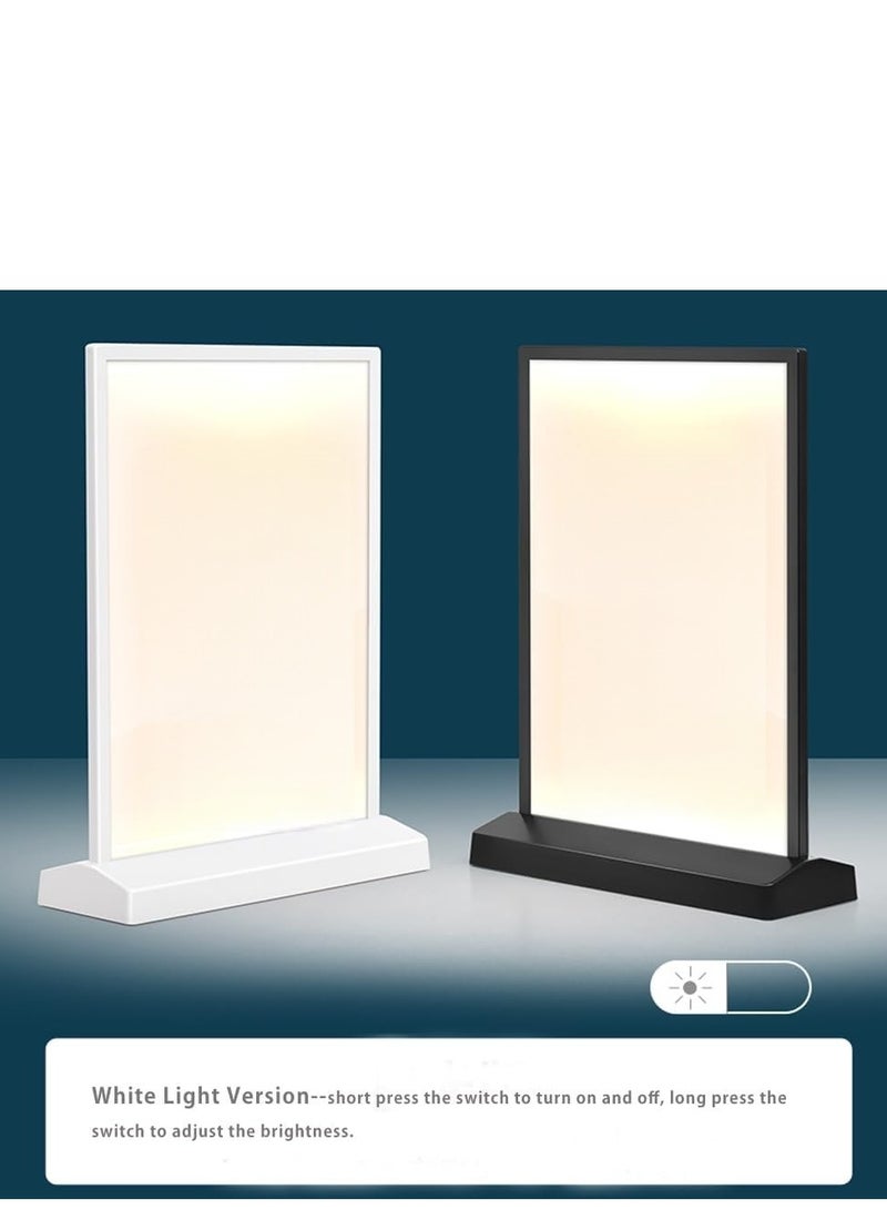 Eckek  LED Sign Holder Clear Sign Holder with LED Light Box, Table Menu Display Stand LED Menu Board A4 - Image 2