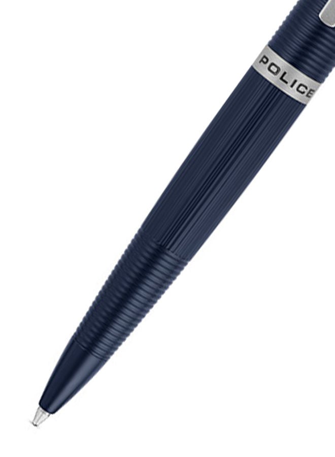 POLICE Candara Blue Pen with Stainless Steel Trims for Men - Image 3