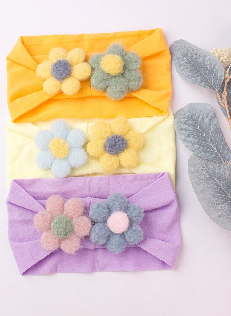 iMissiu 10 Pcs Baby Headbands, Baby Girl Flower Headbands, Handmade Flower Headbands for Newborn, Cute Nylon Headbands for Infant Toodle Baby - Image 3