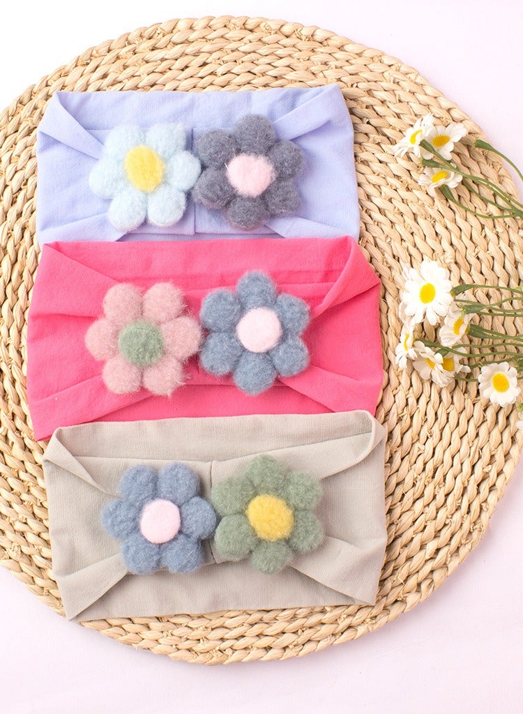 iMissiu 10 Pcs Baby Headbands, Baby Girl Flower Headbands, Handmade Flower Headbands for Newborn, Cute Nylon Headbands for Infant Toodle Baby - Image 4