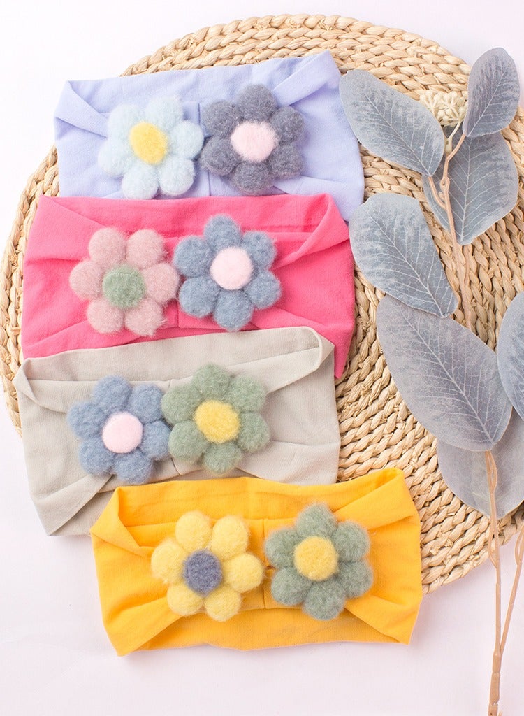 iMissiu 10 Pcs Baby Headbands, Baby Girl Flower Headbands, Handmade Flower Headbands for Newborn, Cute Nylon Headbands for Infant Toodle Baby - Image 2