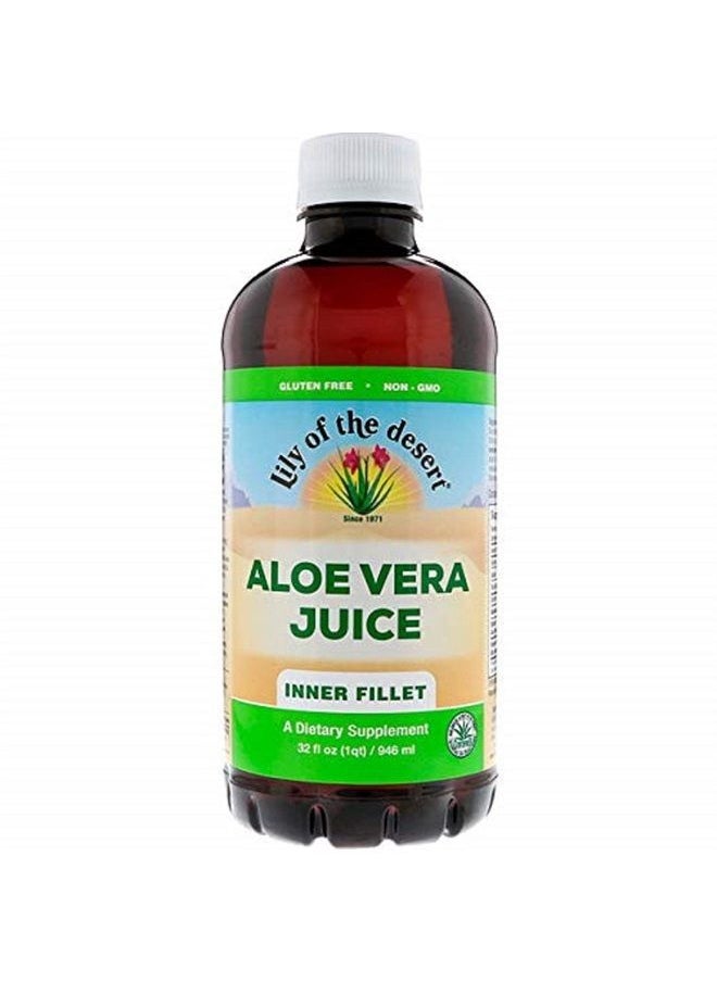 Lily Of the Desert - Lily of the Desert Aloe Vera Juice - Inner Fillet Aloe Vera Drink, Organic Aloe Juice with Natural Vitamins, Digestive Enzymes for Gut Health, Stomach Relief, Wellness, Glowing Skin, 32 Fl Oz - Image 1