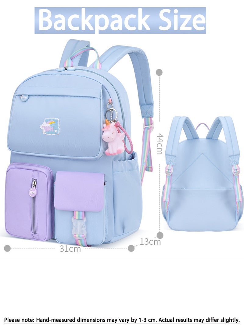 حقائب ظهر للأولاد والبنات، حقيبة ظهر للأطفال مقاومة للماء وذات سعة كبيرة وخفيفة الوزن مع دعم مريح للظهر، أحزمة كتف عريضة وألوان أنيقة - مثالية للمدرسة ورياض الأطفال والسفر وطلاب المرحلة الابتدائية - Image 2