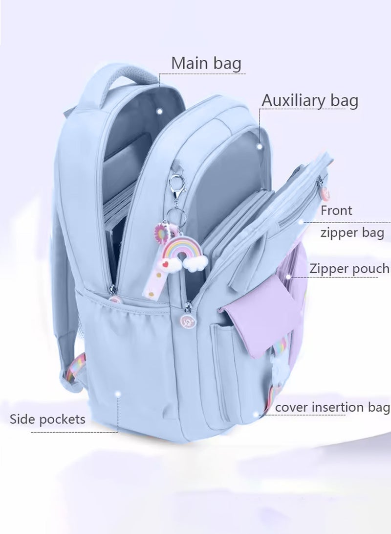 حقائب ظهر للأولاد والبنات، حقيبة ظهر للأطفال مقاومة للماء وذات سعة كبيرة وخفيفة الوزن مع دعم مريح للظهر، أحزمة كتف عريضة وألوان أنيقة - مثالية للمدرسة ورياض الأطفال والسفر وطلاب المرحلة الابتدائية - Image 3