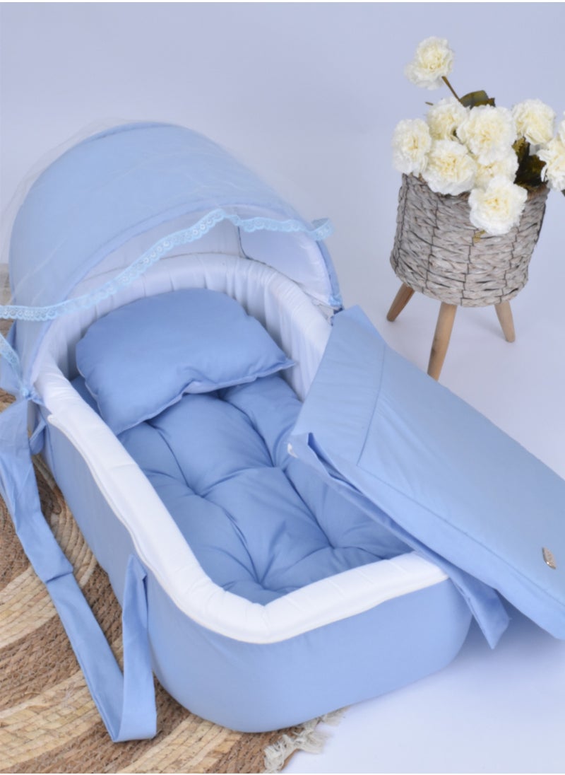 FUN MOMENT - Baby Carrier with Mattress and Pillow with Rocking Wood Base - Image 1