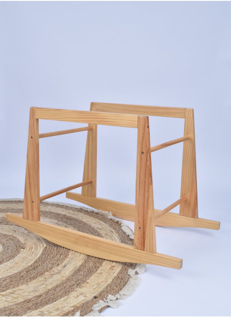 FUN MOMENT - Baby Carrier with Mattress and Pillow with Rocking Wood Base - Image 1