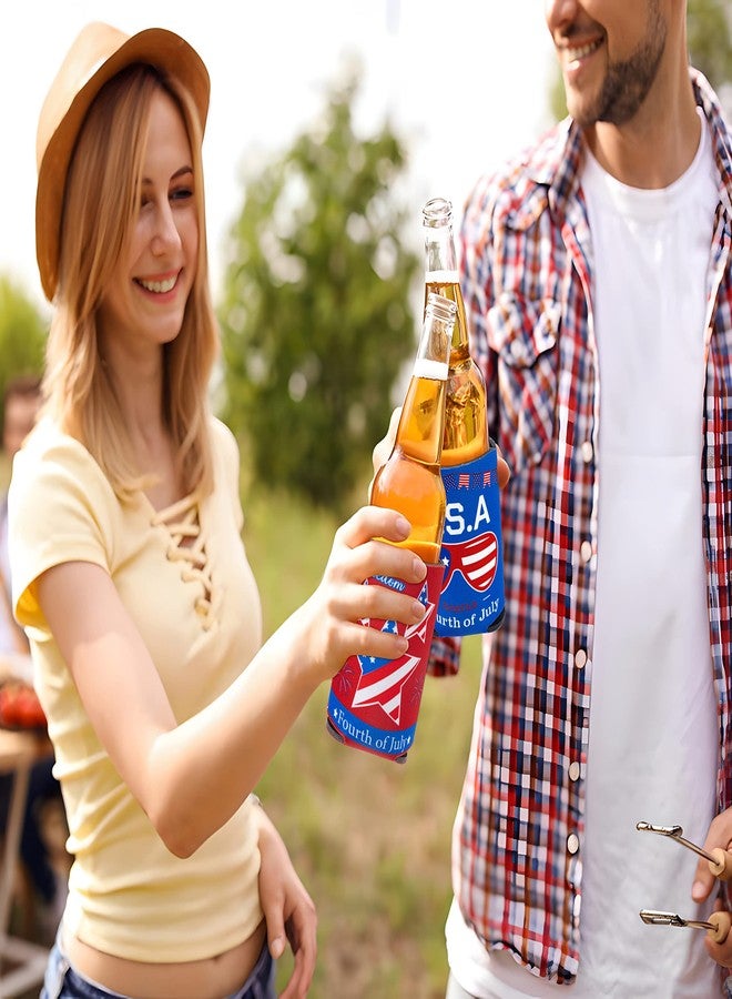 jollylife 16PCS 4th/Fourth of July Decorations Can Cooler Sleeves for Independence Day Memorial Day Patriotic Party Supplies - Image 3