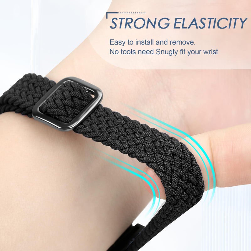 Tiptops Braided Nylon Bands Compatible with Fitbit Inspire 3/Inspire 2/Inspire/Inspire HR/Ace 2/Ace 3, Adjustable Loop Stretchy Straps Replacement Wristbands for Fitbit Inspire Women Men - Image 4