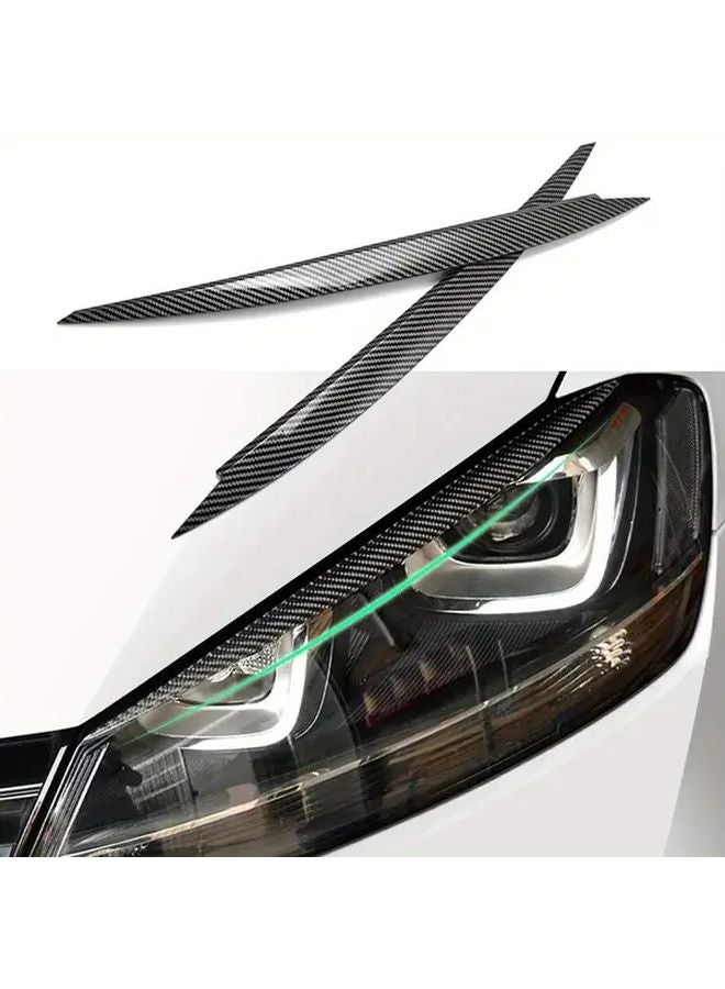 Black Headlight Cover Trim Sticker For Volkswagen Golf 7 MK7 GTI - Image 3